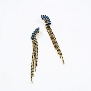 gynaikeia-kremasta-skoulaikia-me-xrysh-vash-kai-mple-petres jewelry golden blue crystals stainless steel earrings