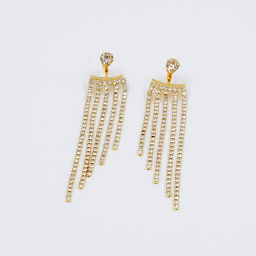 gynaikeia-kremasta-skoularikia-me-xrysh-vash-kai-lefkes-petres golden white crystals stainless steel jewelry earrings