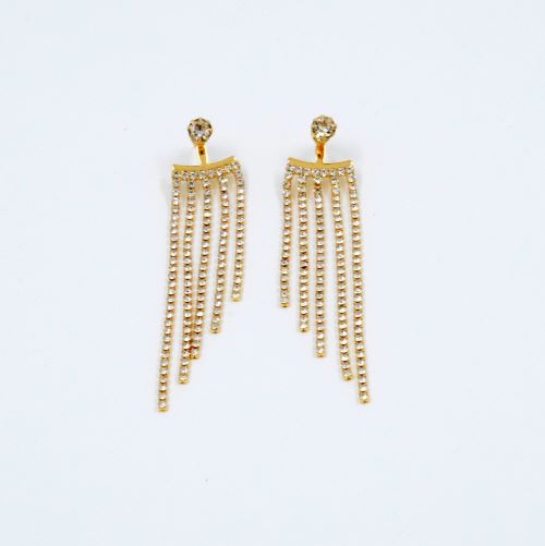 gynaikeia-kremasta-skoularikia-me-xrysh-vash-kai-lefkes-petres golden white crystals stainless steel jewelry earrings