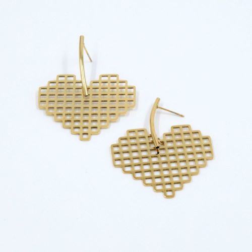 gynaikeia-skoularikia-karfota-xrysa-apo-atsali-me-sxedio-kardia heart golden earrings jewelry stainless steel