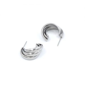 gynaikeia-skoularikia-krikoi-asimi-apo-atsali-striftoi-me-triplo-sxedio silver stainless steel earrings jewelry