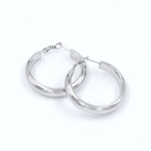 gynaikeia-skoularikia-krikoi-classic-asimi-apo-atsali silver stainless steel earrings jewelry