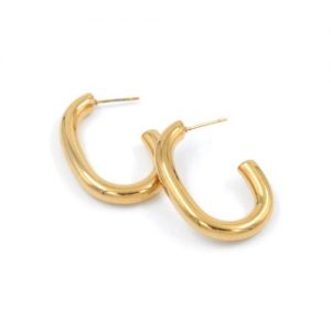 gynaikeia-skoularikia-krikoi-xrysoi-apo-atsali-me-kampylh stainless steel golden earrings jewelry