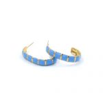 gynaikeia-skoularikia-krikoi-xrysoi-apo-atsali-me-mple-smalto golden blue earrings jewelry stainless steel