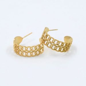 gynaikeia-skoularikia-krikoi-xrysoi-atsali-me-sxedio-alysidas stainless steel golden earring jewelry