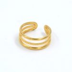 gynaikeio-daxtilidi-xryso-atsali-triplo-sxedio golden ring jewelry stainless steel