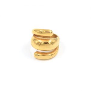 gynaikeio-daxtilidi-xryso-apo-atsali-me-triplo-sxedio golden ring jewelry stainless steel